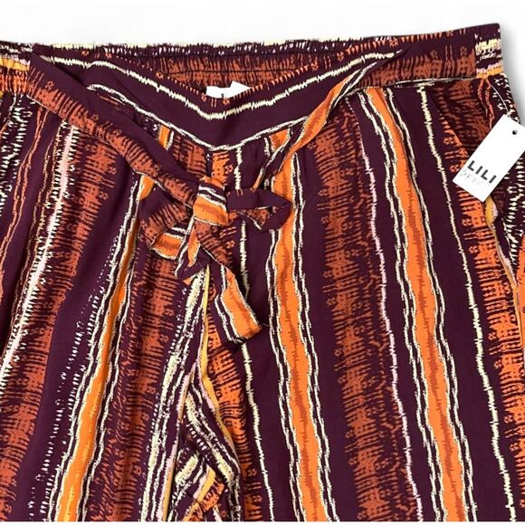 LILI Sport Women's Striped Wide Leg Multicolored Pants, Size 2X NWT - Picture 4 of 9